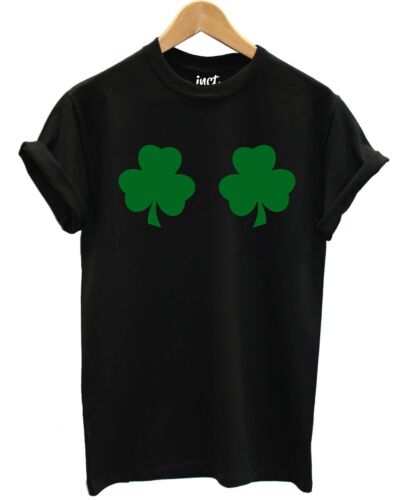 Shamrock Boobs T Shirt Leprechaun St Patrick/'s Day Funny Women Girl Joke Irish