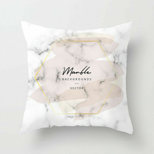 Marble Grain Polyester Throw Waist Pillow Case Cushion Cover Home Sofa Decor 