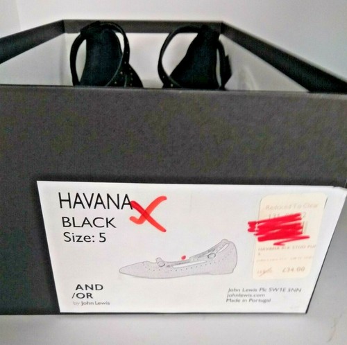 SIZES 4//5//7 AND//OR Havana Stud Detail Flat Pumps by John Lewis in BLACK SUEDE