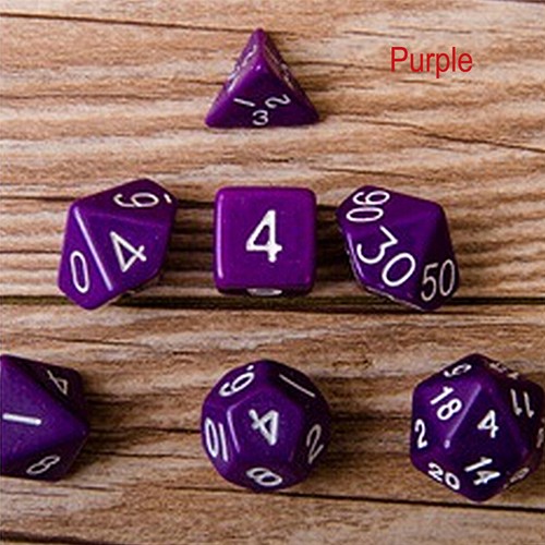 7 Dice Set TRPG For DND Multi Sided D4-D20 Acrylic Transparent 6 Colors RandY*ss