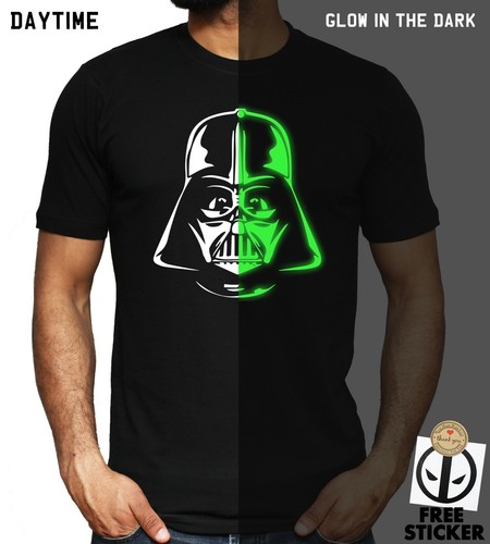 Darth Vader T-shirt GLOW IN THE DARK Star Wars Jedi Birthday Christmas Gift Top