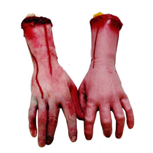 Halloween Horror Props Lifesize Bloody Hand Haunted House Party Scary Decor Yc 
