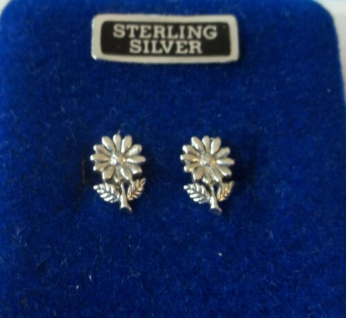 Sterling Silver TINY 10x8mm Daisy or Zinnia Flower Stud Studs Posts Earrings! 