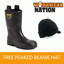 Worksite SS630SM Black PVC Warm Lined Rigger Boot S5 SRC FREE PEAKED BEANIE