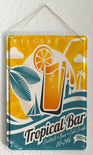 Tin Sign Retro Kitchens Lemonade Tropical bar cocktails