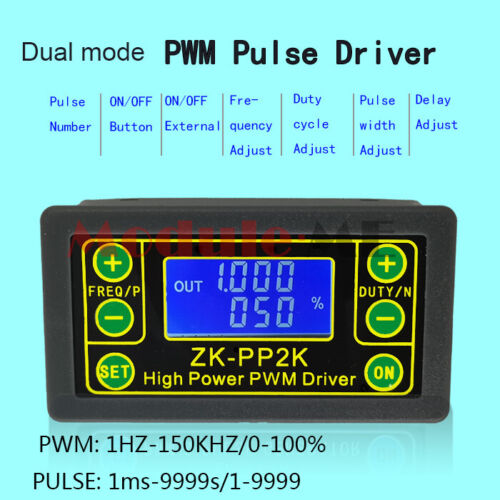 ZK-PP2K PWM Pulse Frequency Duty Cycle Adjustable Square Wave Generator 