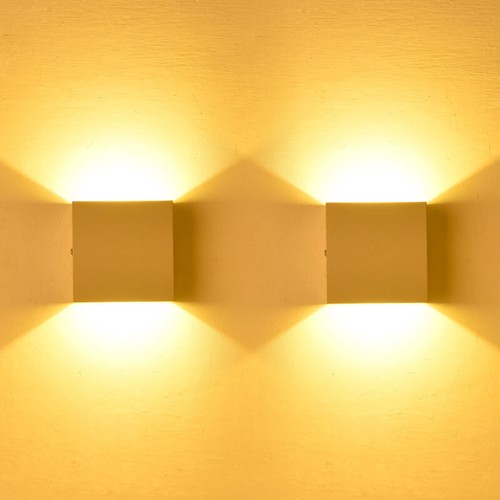6W COB LED Wandleuchte Lampe Cube Wand Flur Strahler Licht Up Down Außen//Innen