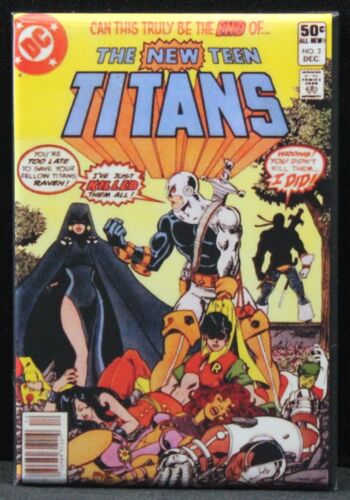 The New Teen Titans #2 Comic Book Cover 2" X 3" Fridge Magnet Deathstroke 