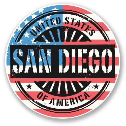2 x San Diego USA America Vinyl Sticker Laptop Travel Luggage Car #6051  