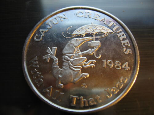 cajun party alligator second line 1984 Mardi Gras Doubloon Coin new orleans