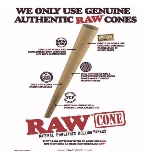 RAW Classic 98 special Size Pre-Rolled Cone W TIP 200 Pack AUTHORIZED AUTHENTIC 