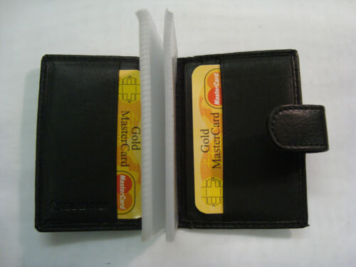 Véritable cuir doux noir titulaire de carte de crédit pour 14 cartes de crédit
