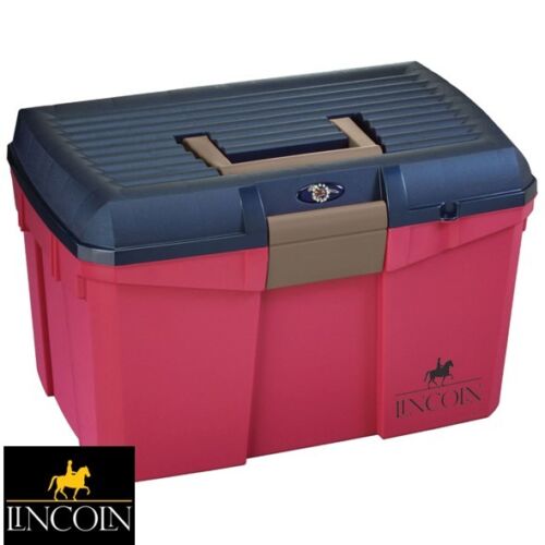 Lincoln Tack Box RASPBERRY//NAVY FREE P/&P Mounting Step//Carry Grooming Kit