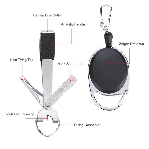 Multifunktionales Zinger Retraktor Fliegenfischen Quick Knot Tool Line Cutter