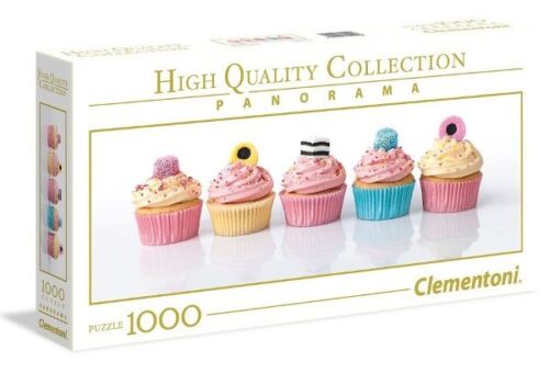 Clementoni liquirise Cupcakes Rompecabezas Panorámico Puzzle 1000 Piezas Mini Tortas