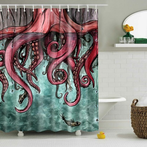 Wasserdicht Badezimmer Duschvorhang Stoff Landschaft Baum Animal Print Home Deco