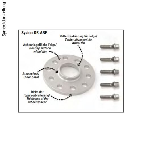 H&R DR-ABE Spurverbreiterung 5x120 30/40mm Bremsenreiniger 2x15mm 2x20mm 