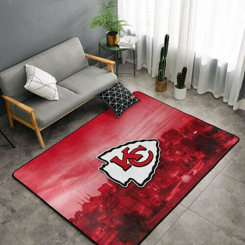 Kansas City Chiefs Area Rug Fluffy Floor Mat Living Room Bedroom Non-Ship Carpet