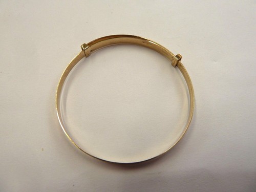 Fully Hallmarked * 9ct Gold Expanding Patterned Baby Bangle 1.9 grams