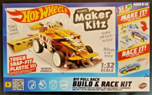 Hot Wheels Maker Kitz Kits Build /& Race DIY Kit Pull Back Car Stunt Ramp STEM 6+