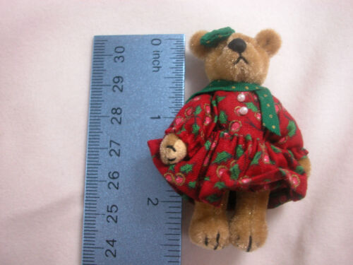 World of Miniature Bears 2.5/" Plush Bear Alma Red//Green #5023RG Collectible Bear