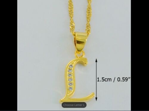 45CM CHAIN CUBIC ZIRCONIA SMALL ENGLISH LETTERS  NECKLACE INITIAL PENDANT 