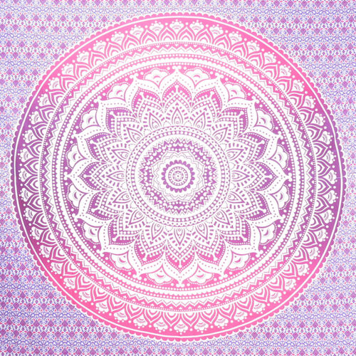 Pink Ombre Mandala Tapestry Wall Art Hanging Hippie Tapestries Dorm Home Decor