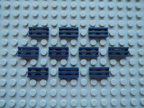 Lego 10 x Gitterfliese 2412b   1x2 dunkelblau 