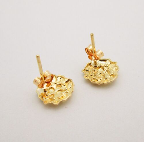 Men/'s Women/'s 10k Yellow Gold Small Nugget Earrings 0.8 g