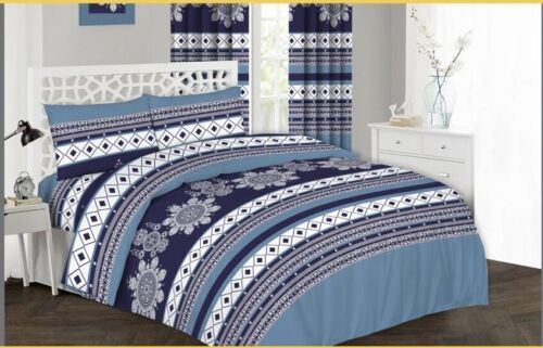 Quilt Cover Duvet Cover With Pillow Cases & Fitted Sheet Cotton Bedding Set 