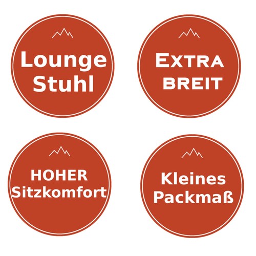 2 x Design Lounge-Sessel komplett gepolstert Campingstuhl Campingsessel orange