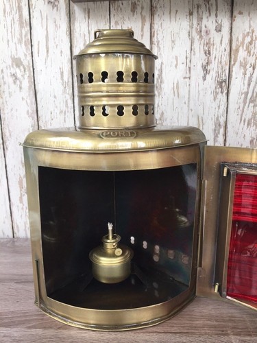 14/" Antique Brass Finish Port /& Starboard Lanterns ~ Ship Oil Lamp ~ Nautical