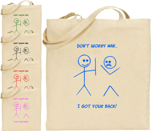 Details about   Don't Worry Man Got Your Back Large Cotton Tote Shopping Bag Birthday Gift Xmas 