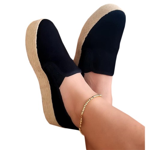 Women Round Toe Loafers Slip On Platform Low Top Flat Casual Pump Comfort Shoes