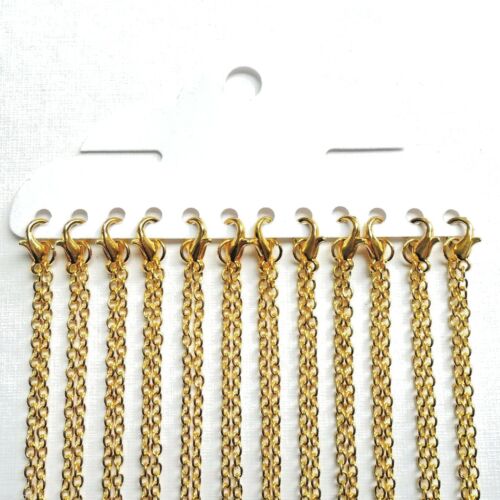 Gold Plated Plain Necklace Lobster Clasp Chains Choose Length Bulk Quantity UK 