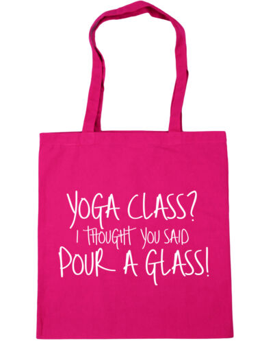 I Thought You Said Pour a Glass Tote Shopping Bag 42cm x38cm Yoga Class 