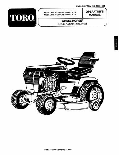 Wheel Horse 500 Series Operators Manual Model # 520H 1991 