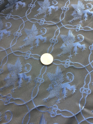 ROYAL BLUE Griffin Gryphon BROCADE FABRIC