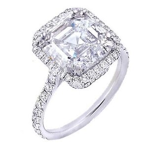 Asscher cut diamond bridal ring set