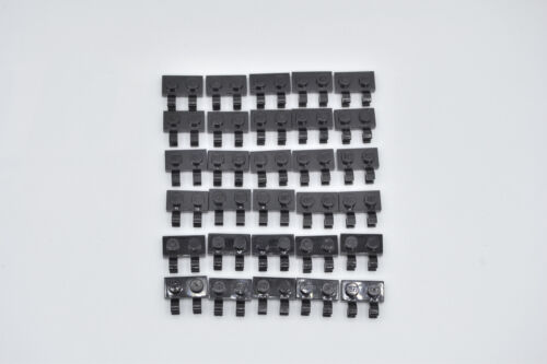 LEGO 30 x plaque 1x2 avec 2 clips noir plate with two Clips Black 60470