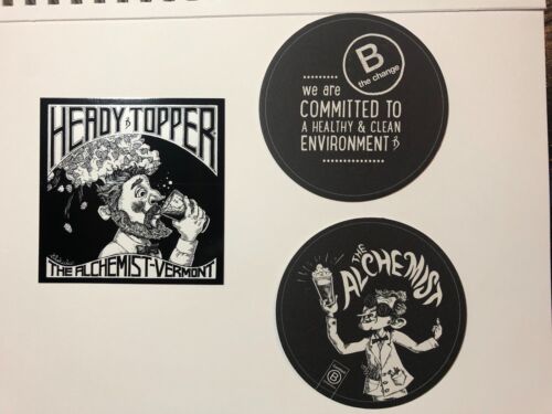 Beer Coaster and Sticker Lot The Alchemist Brewery  Vermont Heady Topper IPA 