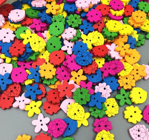 Zufällige Mixed 100pcs Holz Knopf//Knöpfe Nähen Scrapbooking Vermischung crafts
