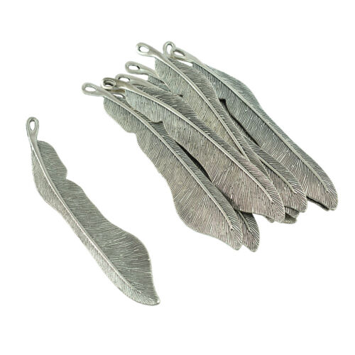 VINTAGE BOOKMARK JEWELRY FINDINGS METAL FEATHER DIY CRAFTS BEADING,10PC