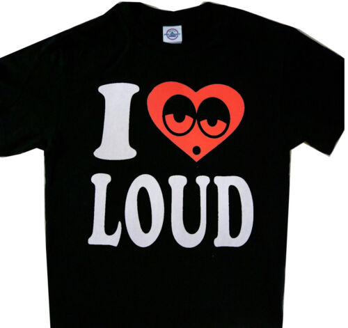 Nouveau t/'shirt I Love Loud drôle Coeur Noir Tee T-Shirt