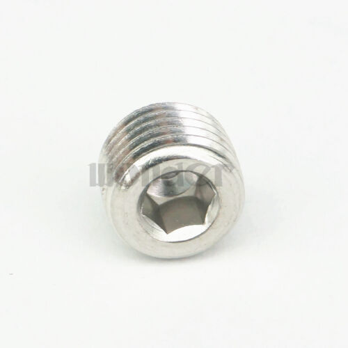1/4" NPT Male SS304 Countersunk End Plug Internal Hex Head Socket Pipe Fitting 