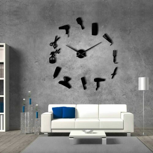 Business Wall Clock Barber Shop Decoration DIY 37//47 IN Giant Clocks Frameless