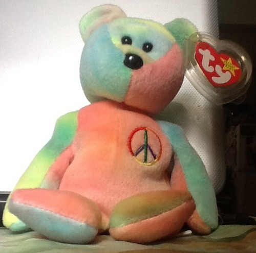 TY-Peace-Bear-Beanie-Babies-8-034-Tall-Mint-Condition