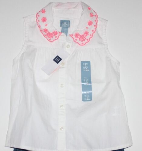 baby Gap NWT Girl/'s 18 24 Mo 3T 4T 5T White Sleeveless Blouse Shirt Top w Eyelet