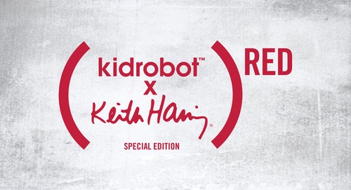 Kidrobot x Keith Haring EDIZIONE SPECIALE ROSSO 1.5/" ART per l/'Africa Bot Portachiavi