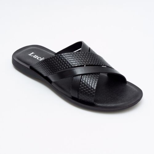 Lucini Mens Casual Genuine Leather Sandals Slipper Summer Beach Wear 